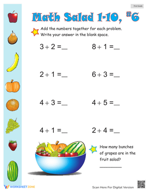 Math Salad Worksheet for Practice