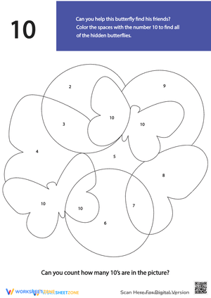 Hiding Numbers Puzzle Worksheet