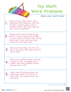 Solve Subtraction Word Problems Worksheet