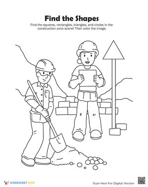 Construction Shapes Building Worksheet