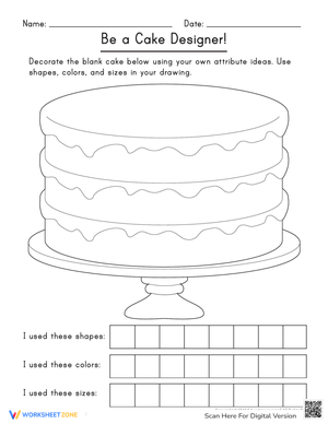 Be a Cake Designer Creative Worksheet