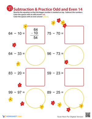 Subtraction Practice: Odd and Even Numbers