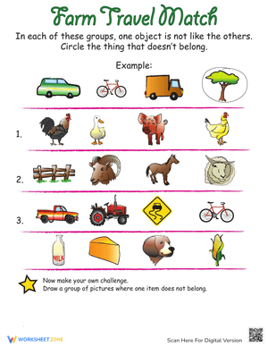 Farm Animals: Logical Reasoning Worksheet