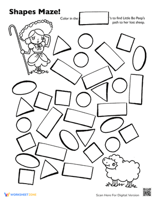 Little Bo Peep Shape Maze
