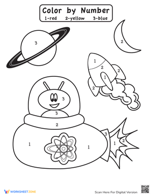 Outer Space Color by Number Adventure