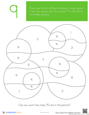 Preschool Hidden Picture: Color and Find