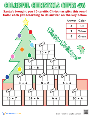 Christmas Math Facts: Festive Practice Sheet