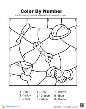 Construction Color by Number: Number Fun