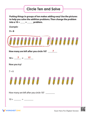Circle Ten: Addition Strategy Shortcut
