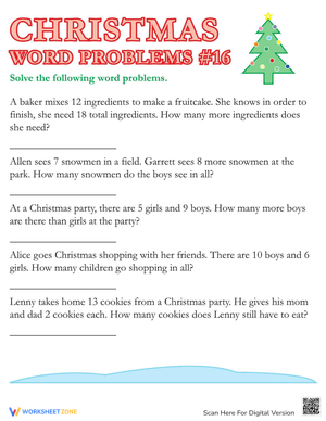 Christmas Math: Holiday Word Problems