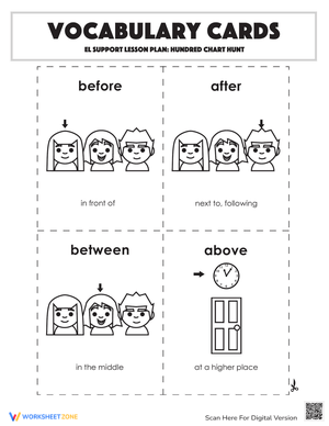 Vocabulary Cards: Hundred Chart Hunt