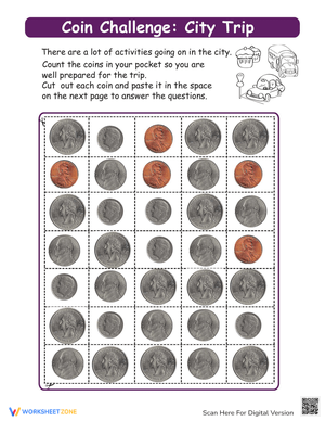 Make Change in the City Worksheet