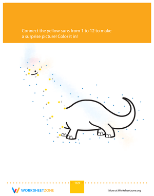 Connect the Dots: Dino Numbers Worksheet