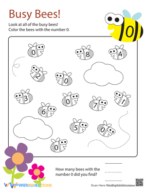 Color the Number 0 Worksheet