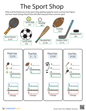 Practice Making Change Worksheet