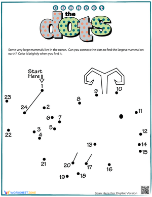 Largest Mammal Connect the Dots Game