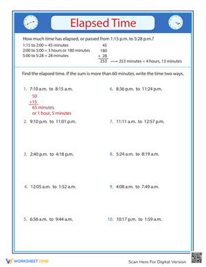 Calculate Elapsed Time: Time-Telling Challenges