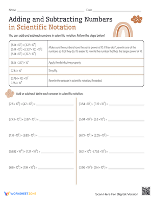 Adding & Subtracting: Scientific Notation Fun