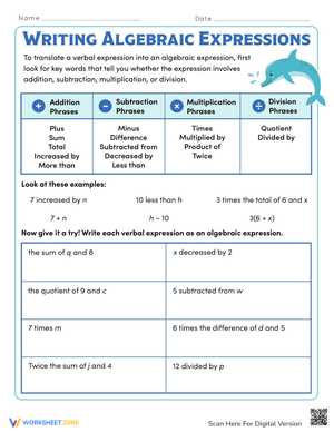 Writing Algebraic Expressions