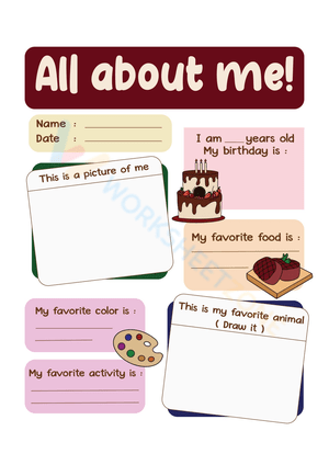 All About Me: Personal Profile Worksheet