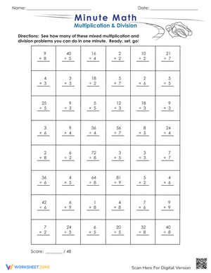 Minute Math: Mastering Multiplication & Division