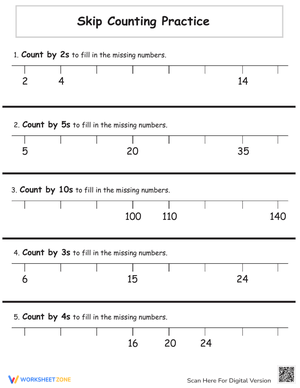 Enhance Skip Counting Practice Worksheet