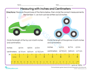 Practice Measuring with Inches and Centimeters