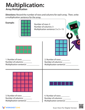Explore Multiplication Array Part One Worksheet