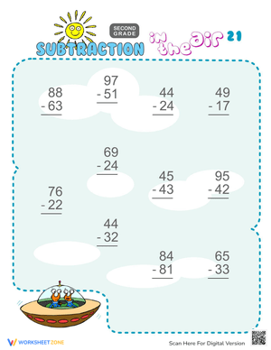 Subtraction Practice with Air-Themed Worksheet