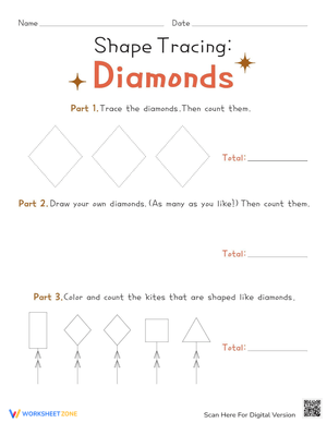 Learn to Trace and Draw Diamonds