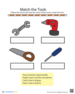 Learn with Matching Tools Worksheet