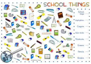 School Supplies I Spy: A Back to School Visual Game