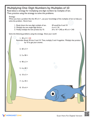 Multiply by Ten: Multiplication Strategies Worksheet