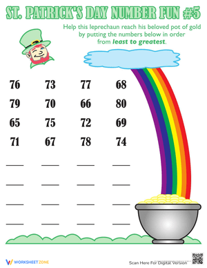 St. Patrick's Day Number Fun Worksheet for Math Skills