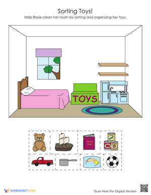 Sorting Toys Worksheet: Enhance Categorization Skills