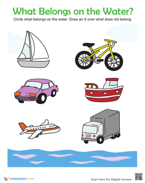 Water Vehicles Worksheet: A Fun Identification Activity
