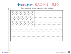 Trace the Flag: Improve Motor Skills with this Worksheet
