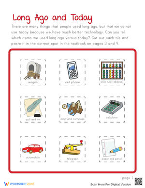 Technology Then and Now: Compare Tech Worksheet