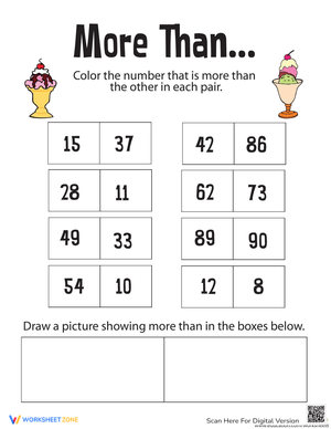 More Than: Practice Comparison Skills Worksheet