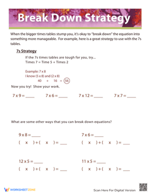 Mastering Multiplication Strategy: Practice Worksheet