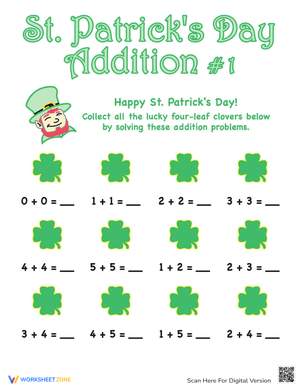 St. Patrick's Addition: Festive Math Fun Worksheet