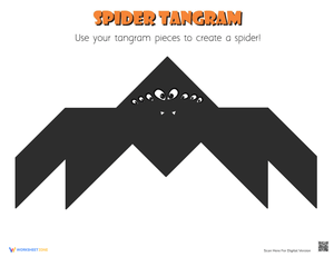 Spider Tangram: A Fun Puzzle Worksheet