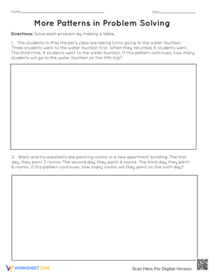 Patterns in Problem Solving: A Math Challenge Worksheet