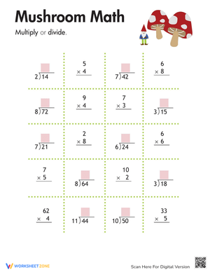 Multiplication and Division: Practice Math Worksheet