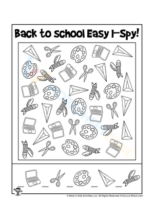 Back to School I Spy Activity