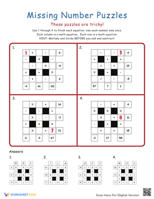 Engaging Math Puzzles for Critical Thinking