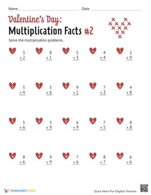 Valentine's Day Multiplication Practice