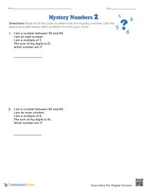 Solve for the Mystery Numbers