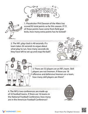 Solve Football Themed Word Problems