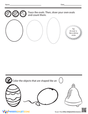 Trace and Draw Ovals for Fine Motor Skills